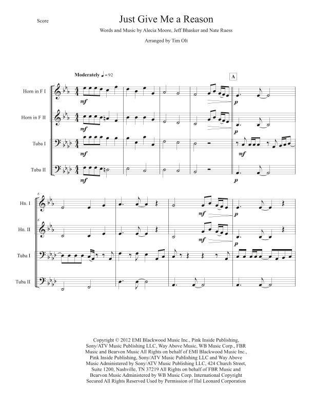 Just Give Me A Reason (arr. Tim Olt)