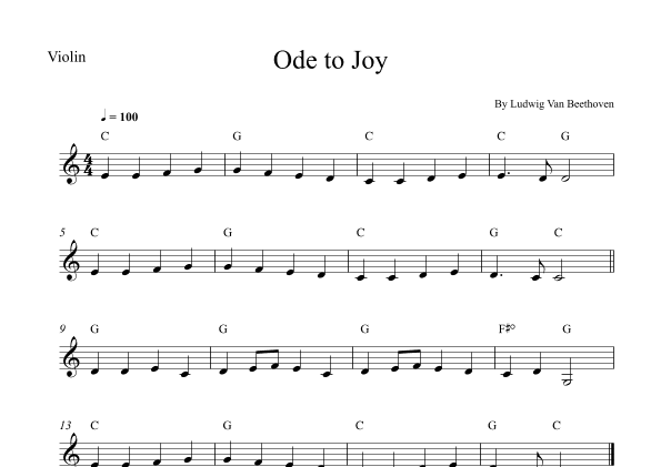 Ode to Joy - Violin Easy (arr. Wesley S. SIlva)
