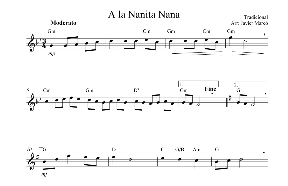 Christmas Carols for Alto Recorder: A la Nanita Nana (arr. Javier Marcó)