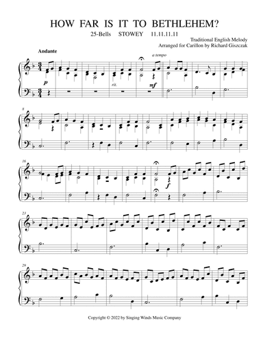 25B. How Far Is It To Bethlehem? (STOWEY) (arr. Richard Giszczak)