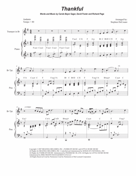 Thankful (arr. Stephen DeCesare)