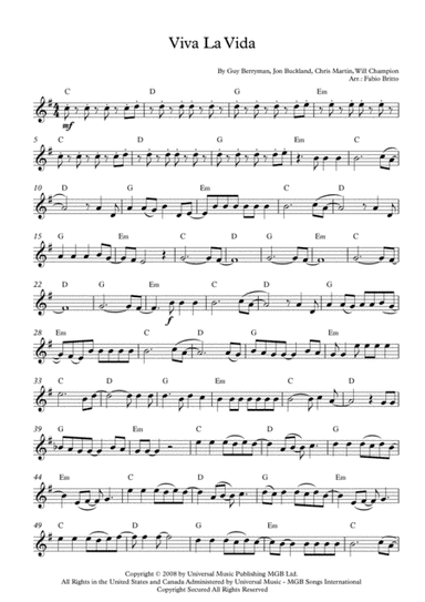 Viva La Vida (arr. Fabio Britto)