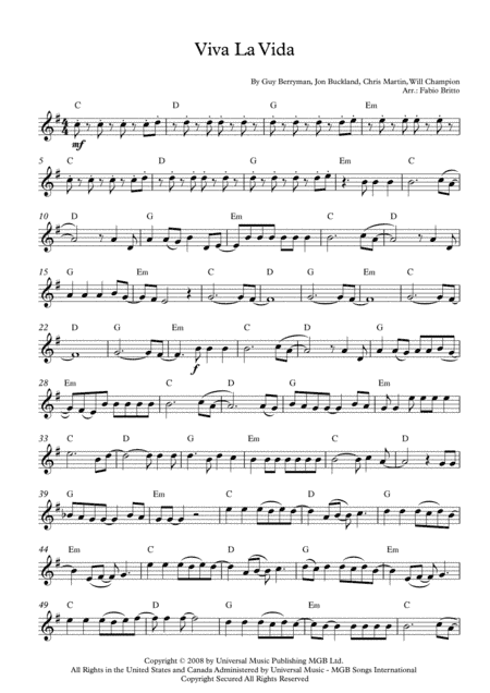 Viva La Vida (arr. Fabio Britto)