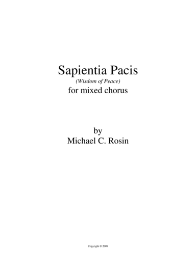 Sapientia Pacis (Wisdom of Peace)