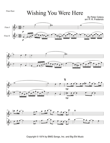 Wishing You Were Here (arr. P. R. Frederick)