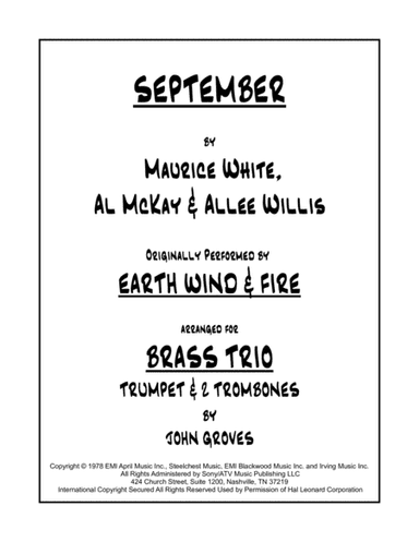 September (arr. John Groves)