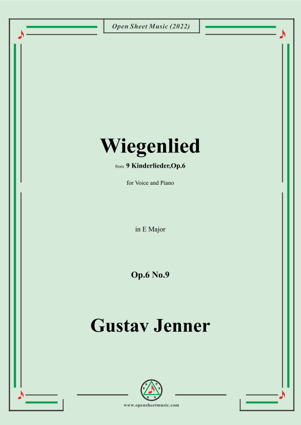 Jenner-Wiegenlied,in E Major,Op.6 No.9 (arr. OSM Press)