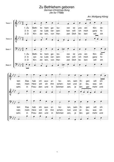Zu Bethlehem geboren ist uns ein Kindlein (arr. Wolfgang König)