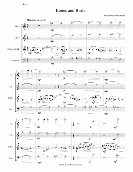 Bones and Birds for wind quartet
