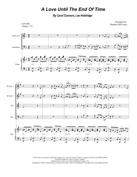 A Love Until The End Of Time (arr. Stephen DeCesare)