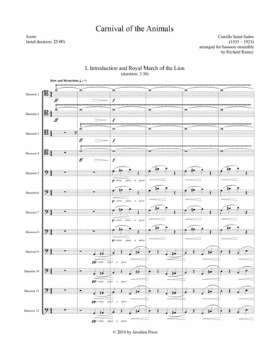 Carnival of the Animals (arr. Richard Ramey)