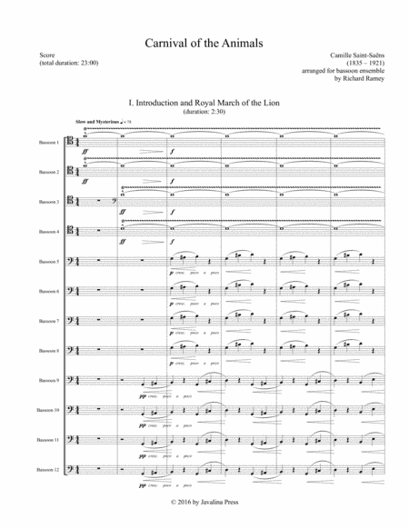 Carnival of the Animals (arr. Richard Ramey)