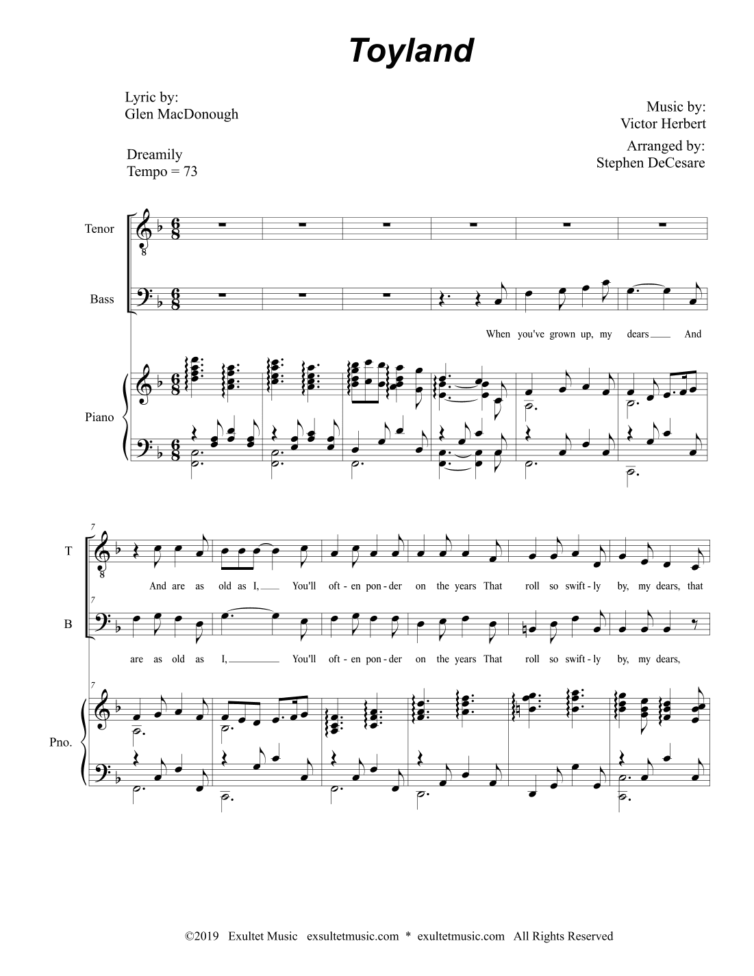 Toyland (2-part choir - (TB) (arr. Stephen DeCesare)