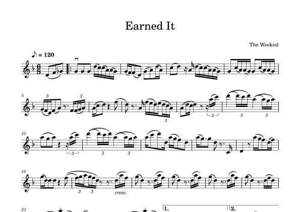 Earned It (fifty Shades Of Grey) (arr. Julia Mills)