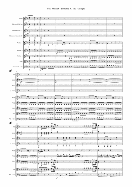 W.A. Mozart, Symphony K. 133, Allegro (arr. Flavio Keller)