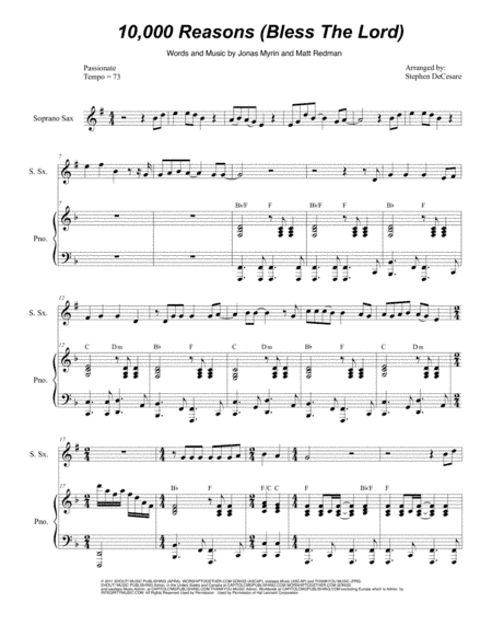 10,000 Reasons (Bless The Lord) (arr. Stephen DeCesare)
