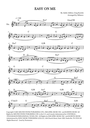 Easy On Me (arr. Milanov)