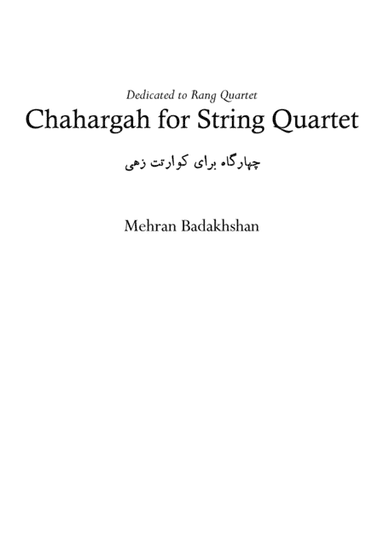 Chahargah for String Quartet