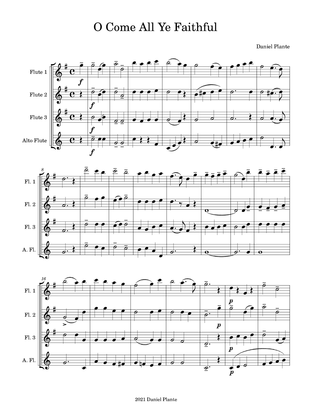 O Come All Ye Faithful (arr. Daniel Plante)