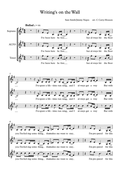 Writing's On The Wall from the film SPECTRE (arr. Christina Carty-Houson)
