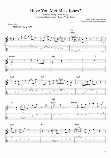Have You Met Miss Jones? (arr. Jimmy Raney)