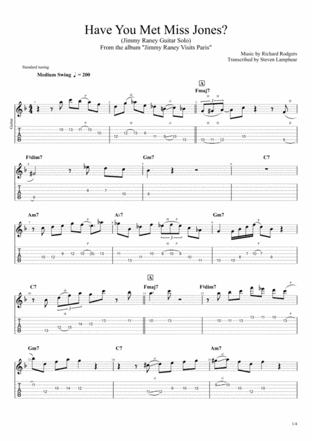 Have You Met Miss Jones? (arr. Jimmy Raney)