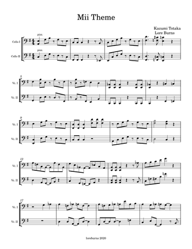 Mii Channel Theme (arr. Lore Burns)