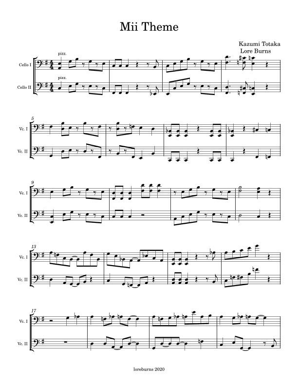 Mii Channel Theme (arr. Lore Burns)
