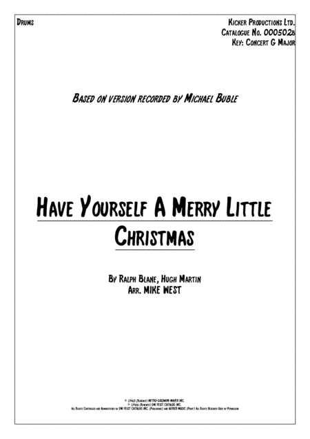 Have Yourself A Merry Little Christmas (arr. Mike West)