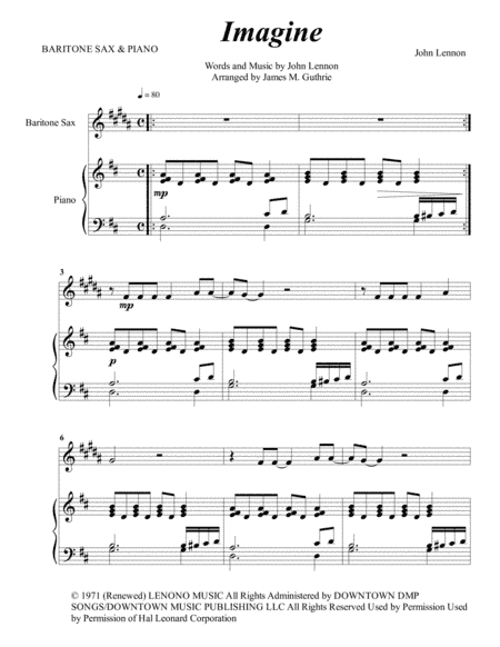 Imagine (arr. James M. Guthrie, ASCAP)
