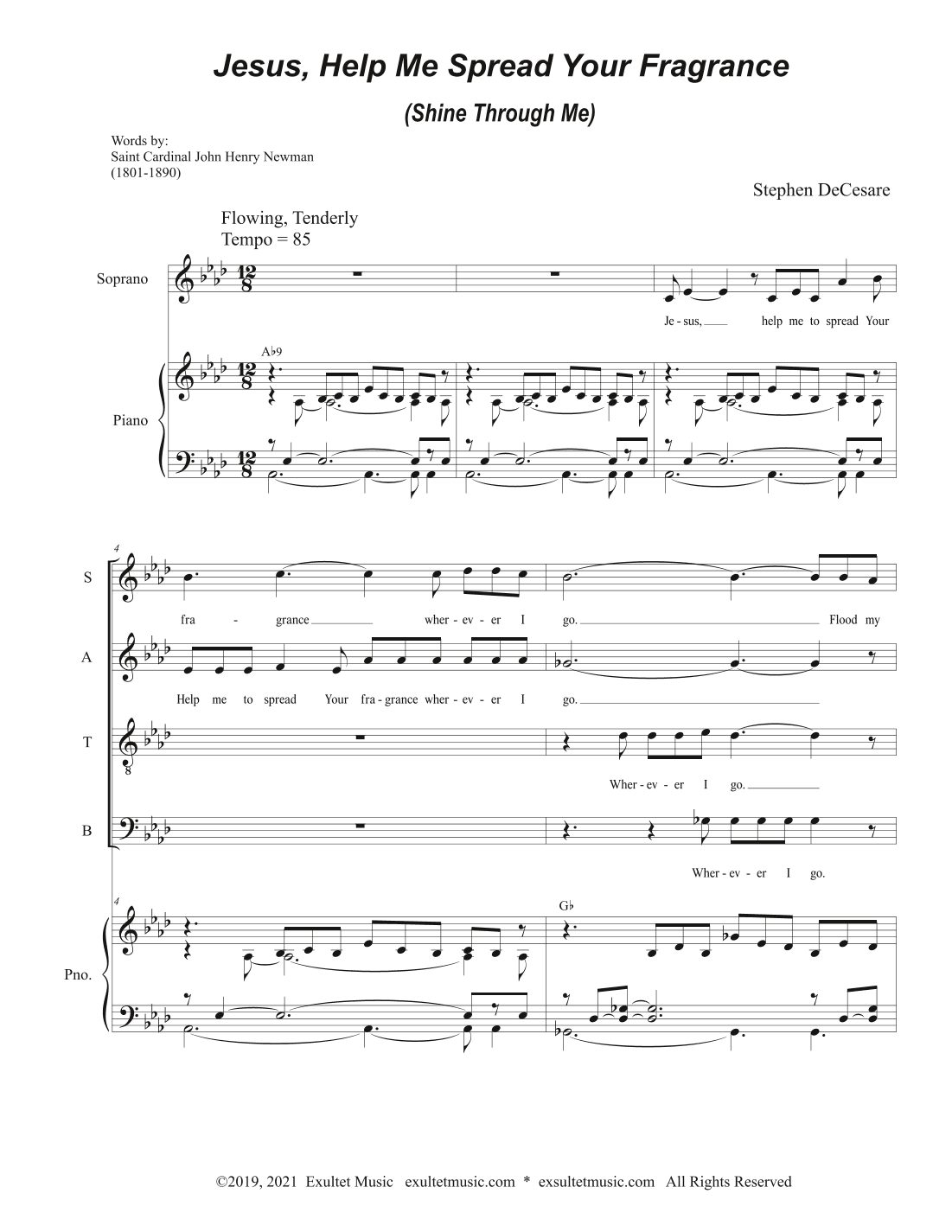 Jesus, Help Me Spread Your Fragrance (Shine Through Me) (Vocal Quartet - (SATB)