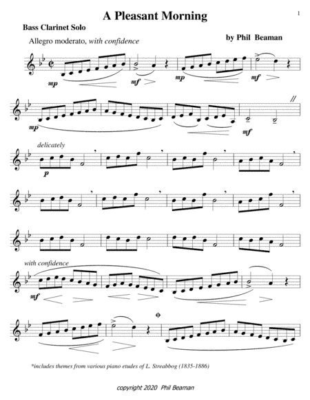 A Pleasant Morning-bass clarinet solo