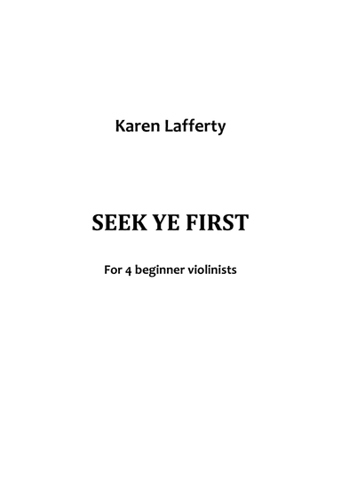 Seek Ye First (arr. Alex E.)