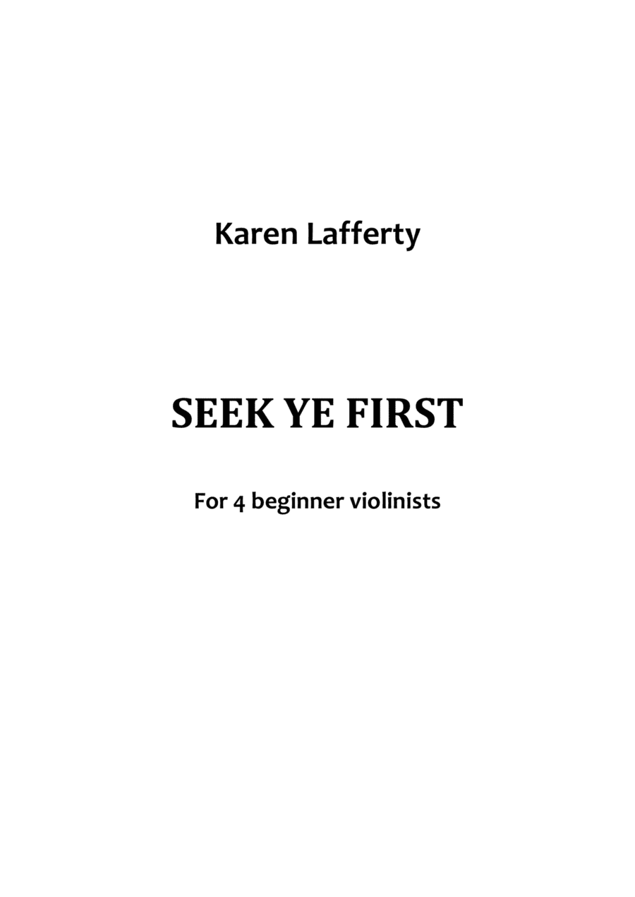 Seek Ye First (arr. Alex E.)