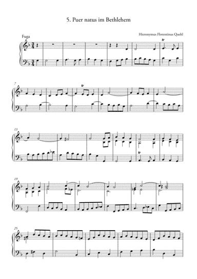 H. F. Quehl, Fuga - Fuga Puer natus im Bethlehem (A Child is born in Bethlehem) - Organ (arr. Ahiva Editions)