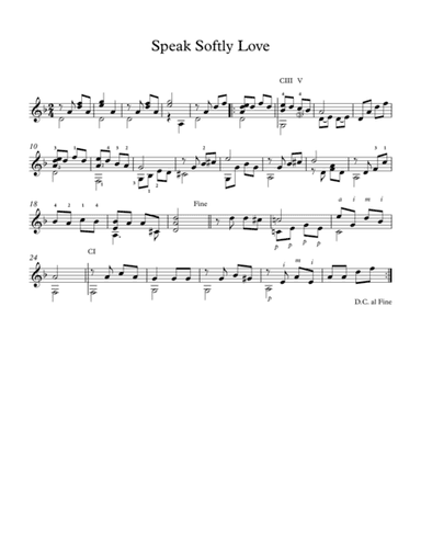 Speak Softly Love - Acoustic Guitar Classic Fingerstyle (arr. Milan Mitic)