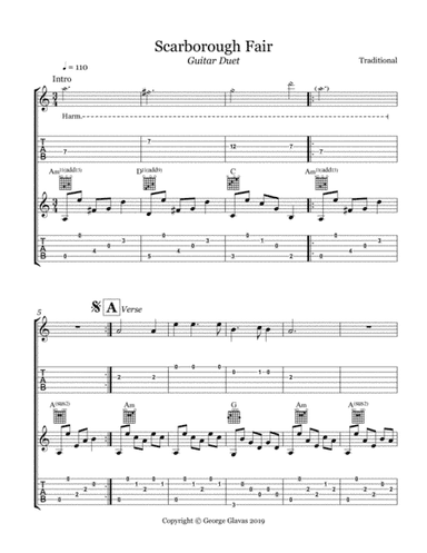 Scarborough Fair - Guitar Duet (arr. Gio Glavas)