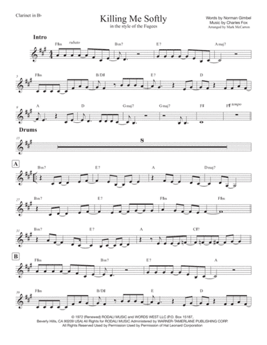 Killing Me Softly With His Song (arr. Mark McCarron)