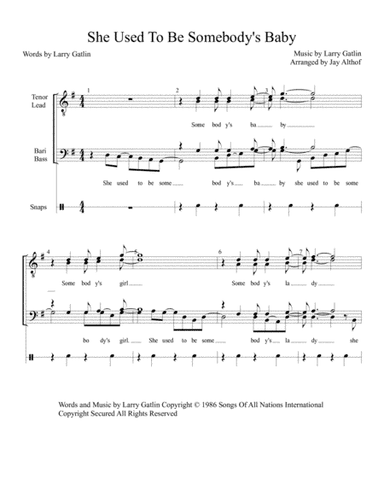 She Used To Be Somebody's Baby (arr. Jay Althof)