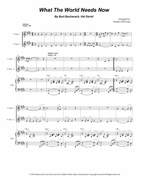 What The World Needs Now Is Love (arr. Stephen DeCesare)