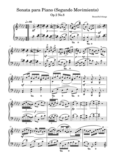 Sonata para Piano(Segundo Movimiento)-Beautiful things Op.2 No.8