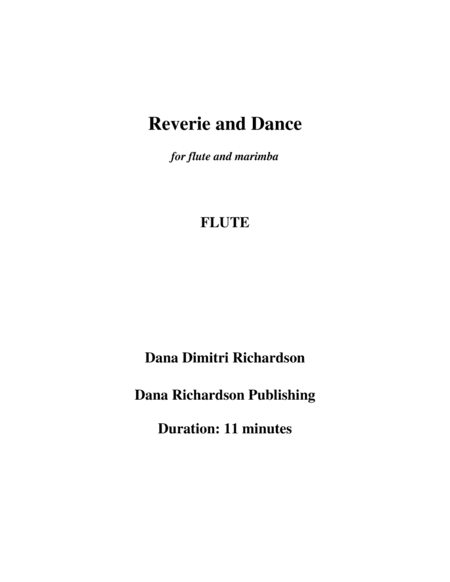 Reverie and Dance for flute and marimba-flute part