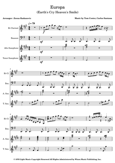 Europa (arr. Zoran Radanovic)