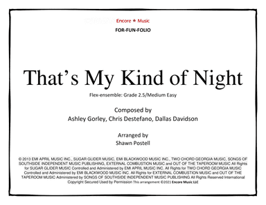 That's My Kind Of Night (arr. Shawn Postell)