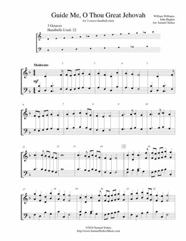 Guide Me, O Thou Great Jehovah (Guide Me, O My Great Redeemer) - for 3-octave handbell choir (arr. Samuel Stokes)