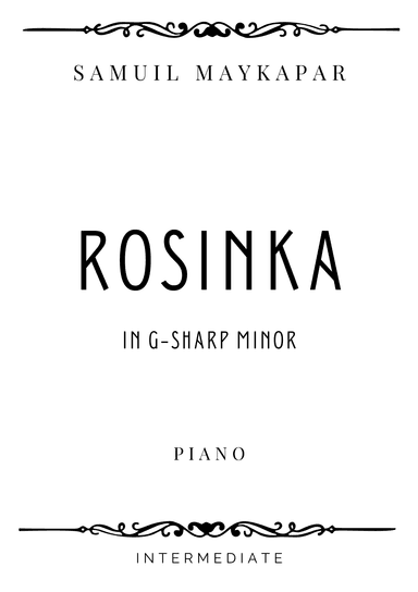 Maykapar - Rosinka in G-Sharp minor - Intermediate (arr. Piacere Music Sheets)