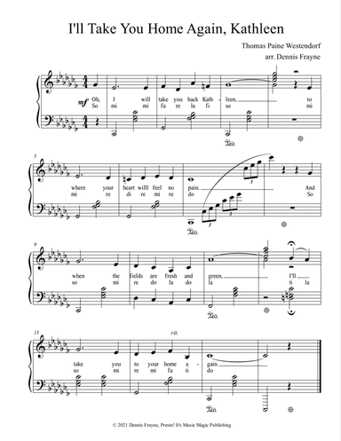 I'll Take You Home Again Kathleen (arr. Dennis Frayne)