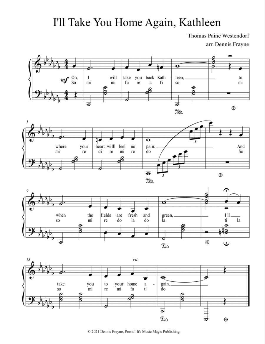 I'll Take You Home Again Kathleen (arr. Dennis Frayne)