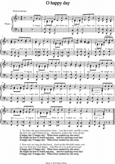 O happy day. A new tune to a wonderful old  hymn.