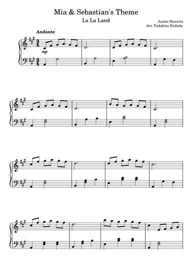 Mia & Sebastian's Theme (arr. Tadahiro Nishida)